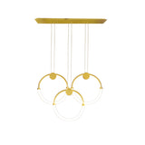 Modern Minimalist Single Circle Kitchen Island Light in Gold Cool Light