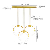 Modern Minimalist Single Circle Kitchen Island Light in Gold Cool Light