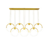Modern Minimalist Single Circle Kitchen Island Light in Gold Cool Light