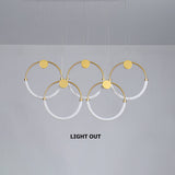 Modern Minimalist Single Circle Kitchen Island Light in Gold Cool Light
