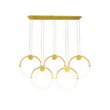 Modern Minimalist Single Circle Kitchen Island Light in Gold Cool Light