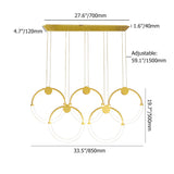 Modern Minimalist Single Circle Kitchen Island Light in Gold Cool Light