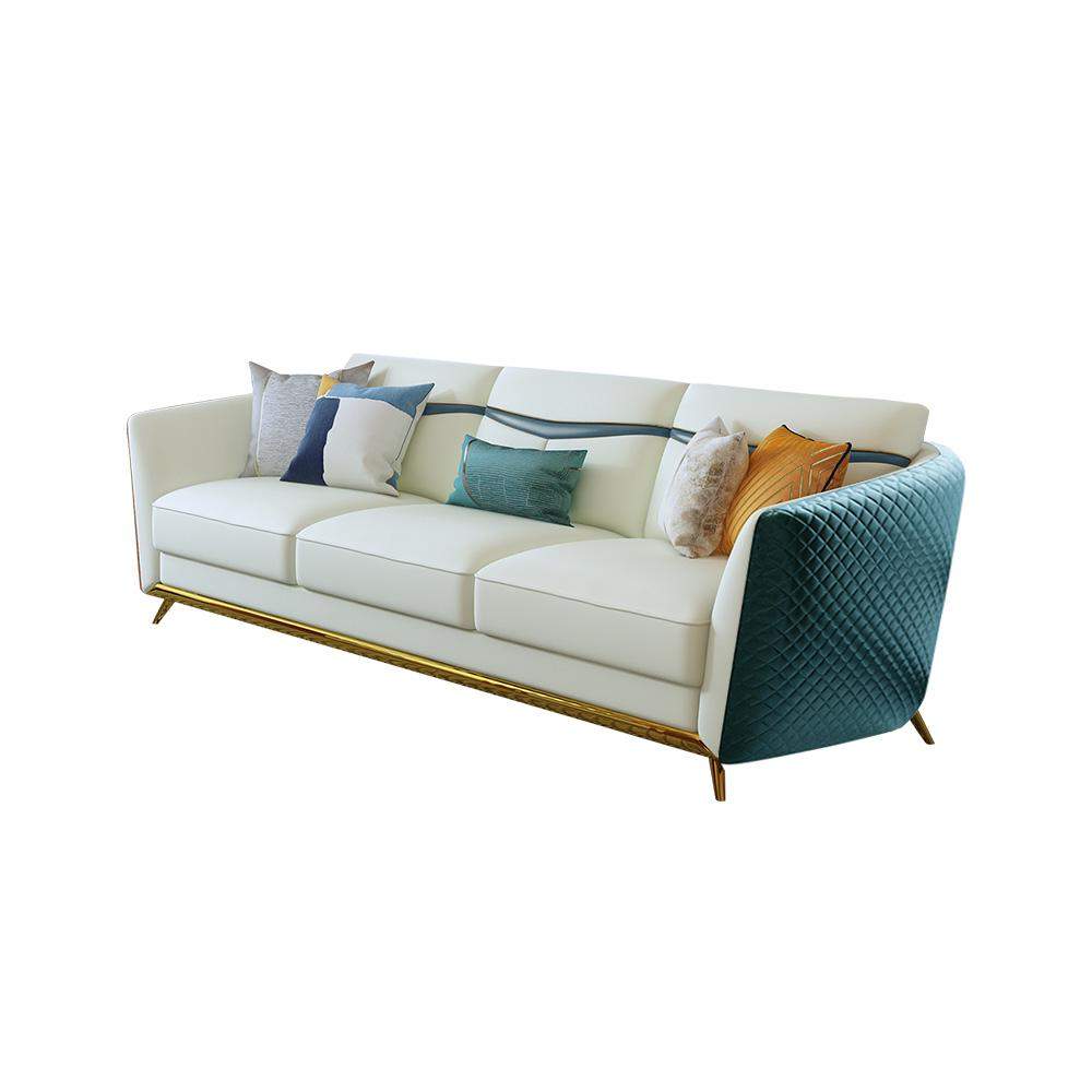 Orange Faux Leather Living Room Sofa with Single Sofa & Loveseat Set of 3-Richsoul-Furniture,Living Room Furniture,Living Room Sets