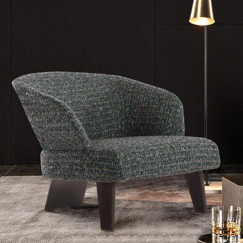 Dark Gray Contemporary Linen Upholstered Accent Chair with Stainless Steel Base-Chairs & Recliners,Furniture,Living Room Furniture