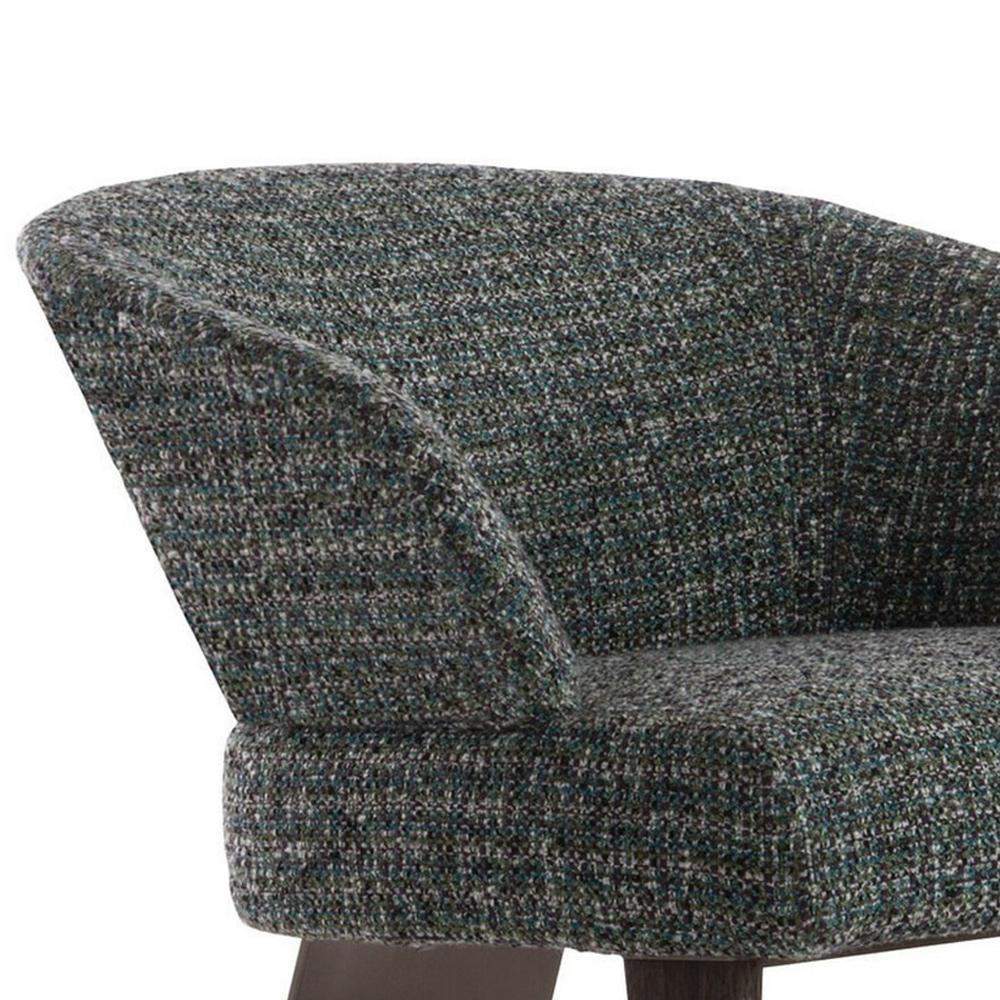 Dark Gray Contemporary Linen Upholstered Accent Chair with Stainless Steel Base-Chairs & Recliners,Furniture,Living Room Furniture