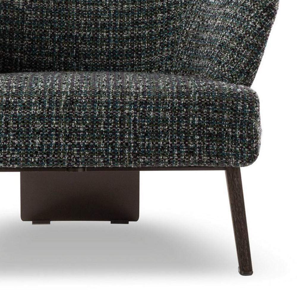 Dark Gray Contemporary Linen Upholstered Accent Chair with Stainless Steel Base-Chairs & Recliners,Furniture,Living Room Furniture