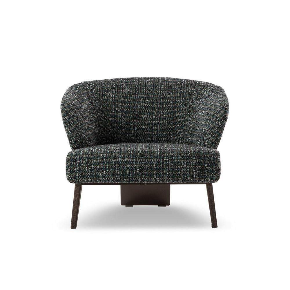 Dark Gray Contemporary Linen Upholstered Accent Chair with Stainless Steel Base-Chairs & Recliners,Furniture,Living Room Furniture