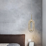 Gold Ring Pendant Light 1-Light LED Lighting with Adjustable Cable