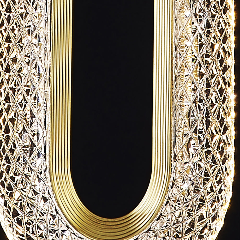 Gold Ring Pendant Light 1-Light LED Lighting with Adjustable Cable