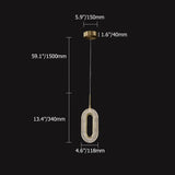 Gold Ring Pendant Light 1-Light LED Lighting with Adjustable Cable