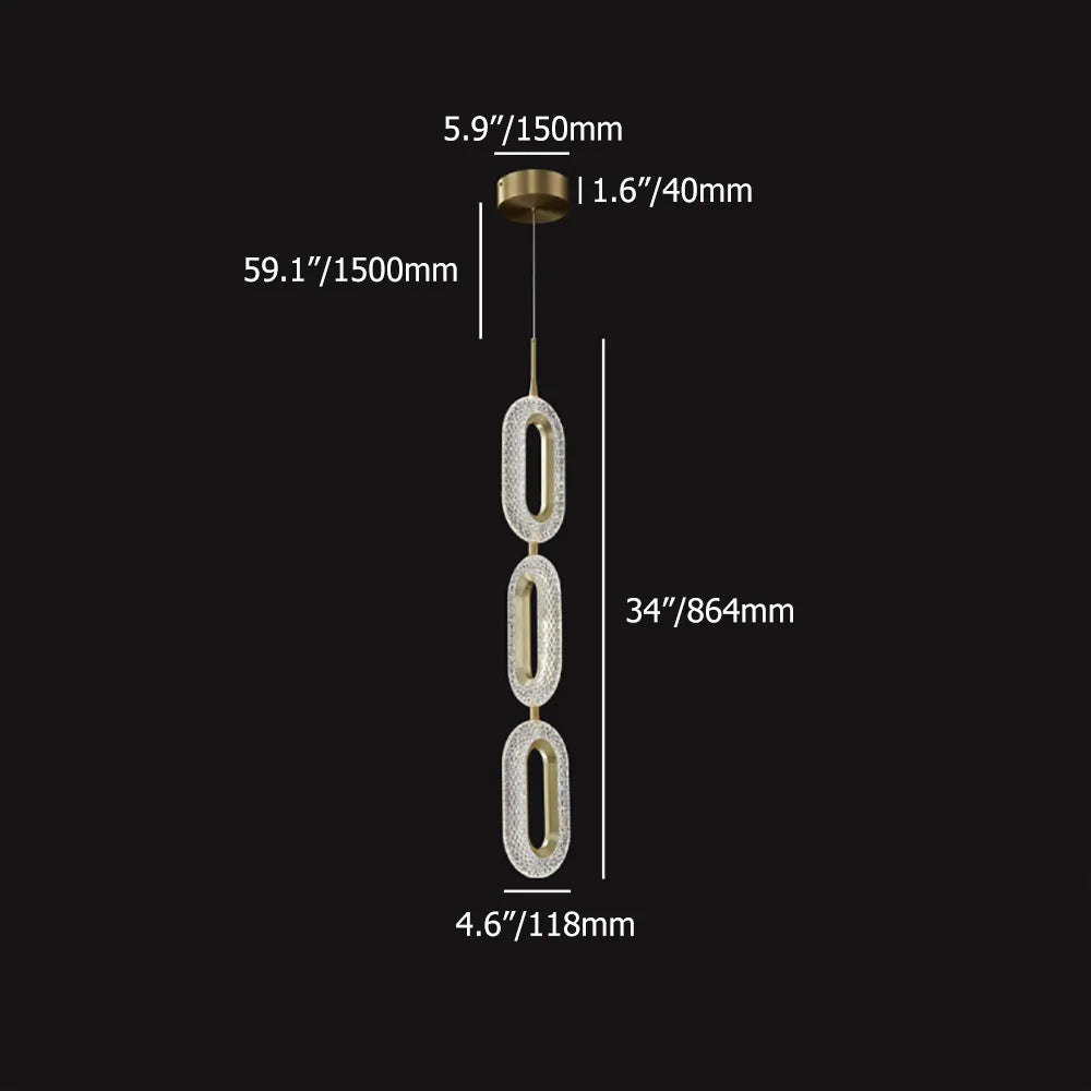 Gold Ring Pendant Light 1-Light LED Lighting with Adjustable Cable