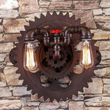 Retro Industrial Wall Sconce,New Rustic 2-Light E26 Edison Light Fixture,with Water Pipe