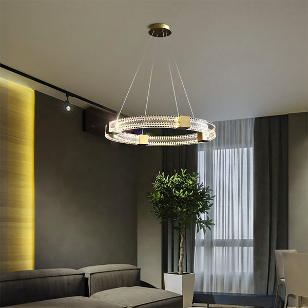 Modern Minimalist Ring Acrylic Pendant Light with Adjustable Cables ...