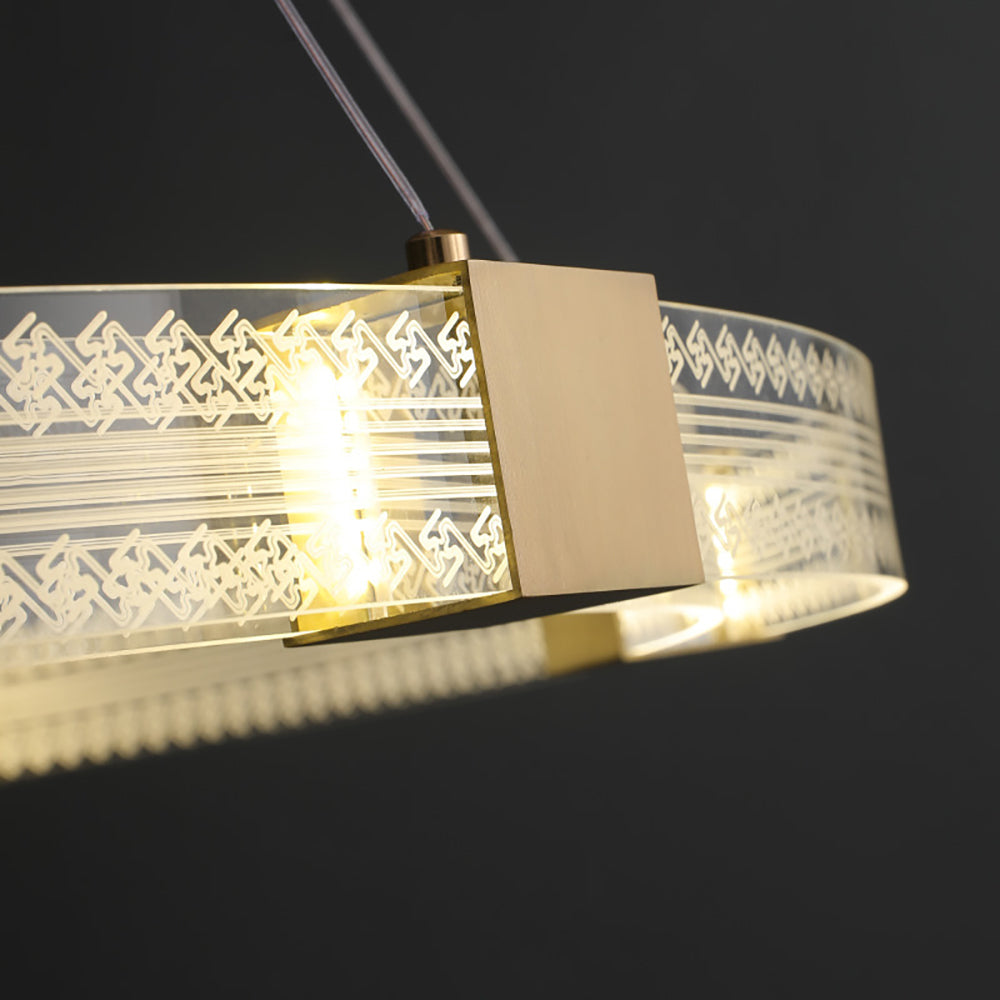 Modern Minimalist Ring Acrylic Pendant Light with Adjustable Cables