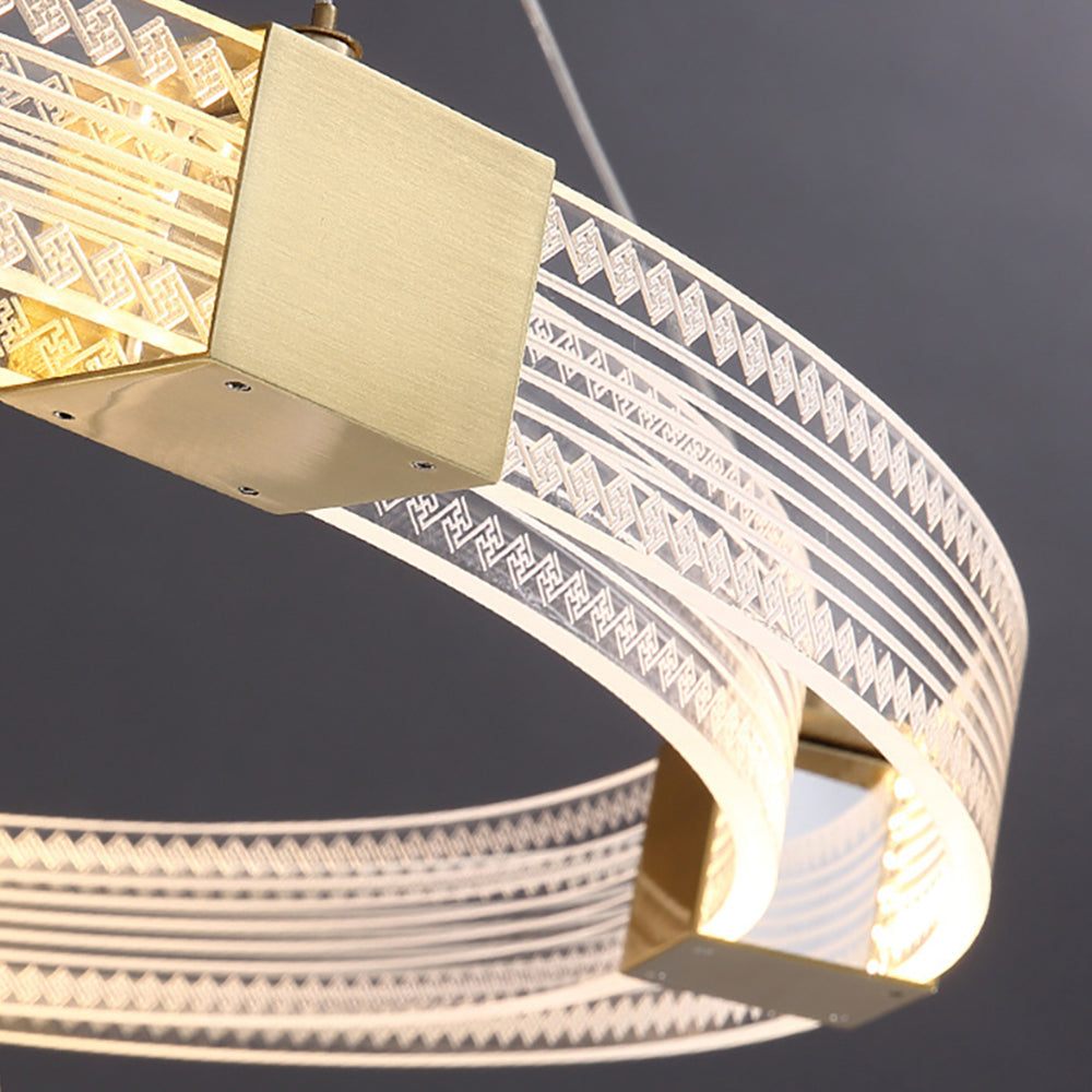 Modern Minimalist Ring Acrylic Pendant Light with Adjustable Cables