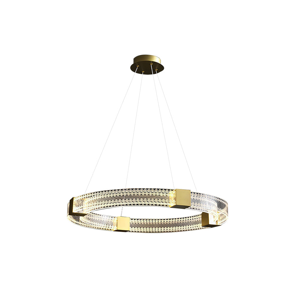 Modern Minimalist Ring Acrylic Pendant Light with Adjustable Cables