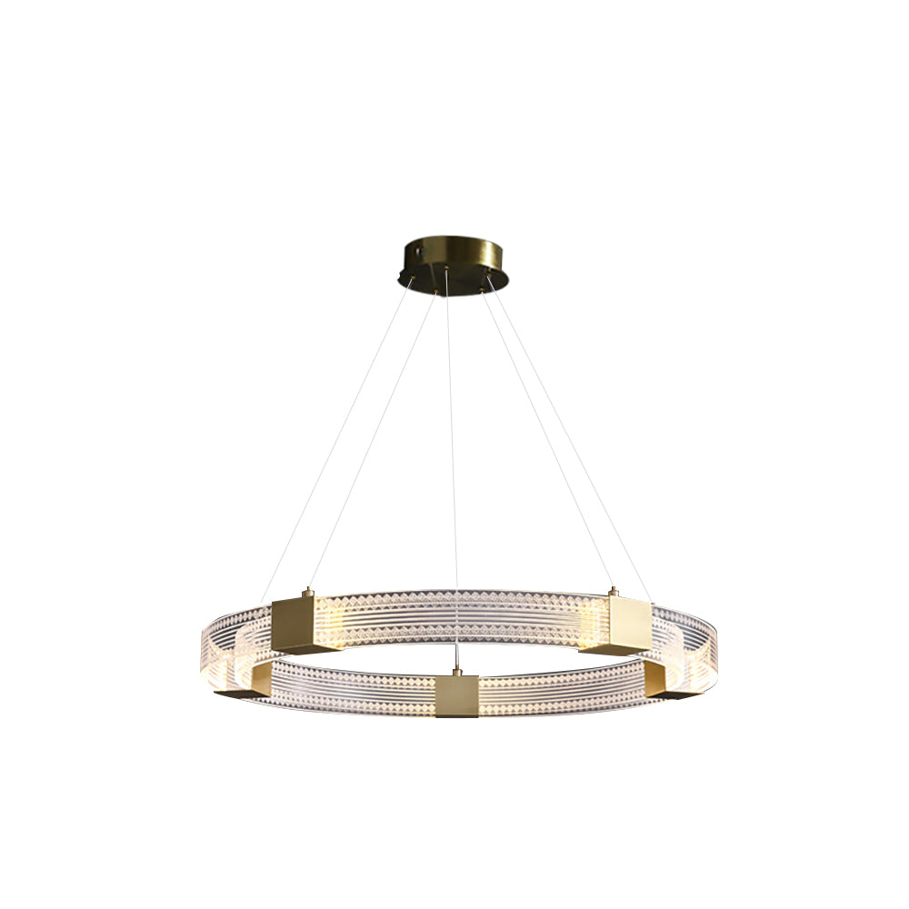 Modern Minimalist Ring Acrylic Pendant Light with Adjustable Cables