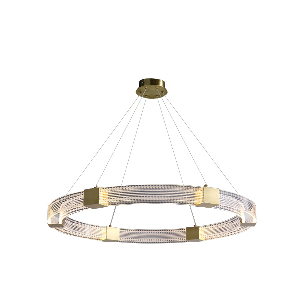 Modern Minimalist Ring Acrylic Pendant Light with Adjustable Cables
