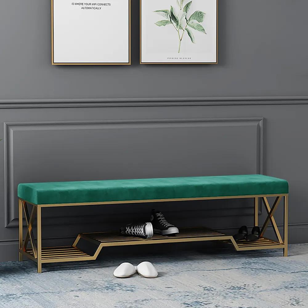 Gray Entryway Bench with Storage Upholstered Storage Bench for Living Room