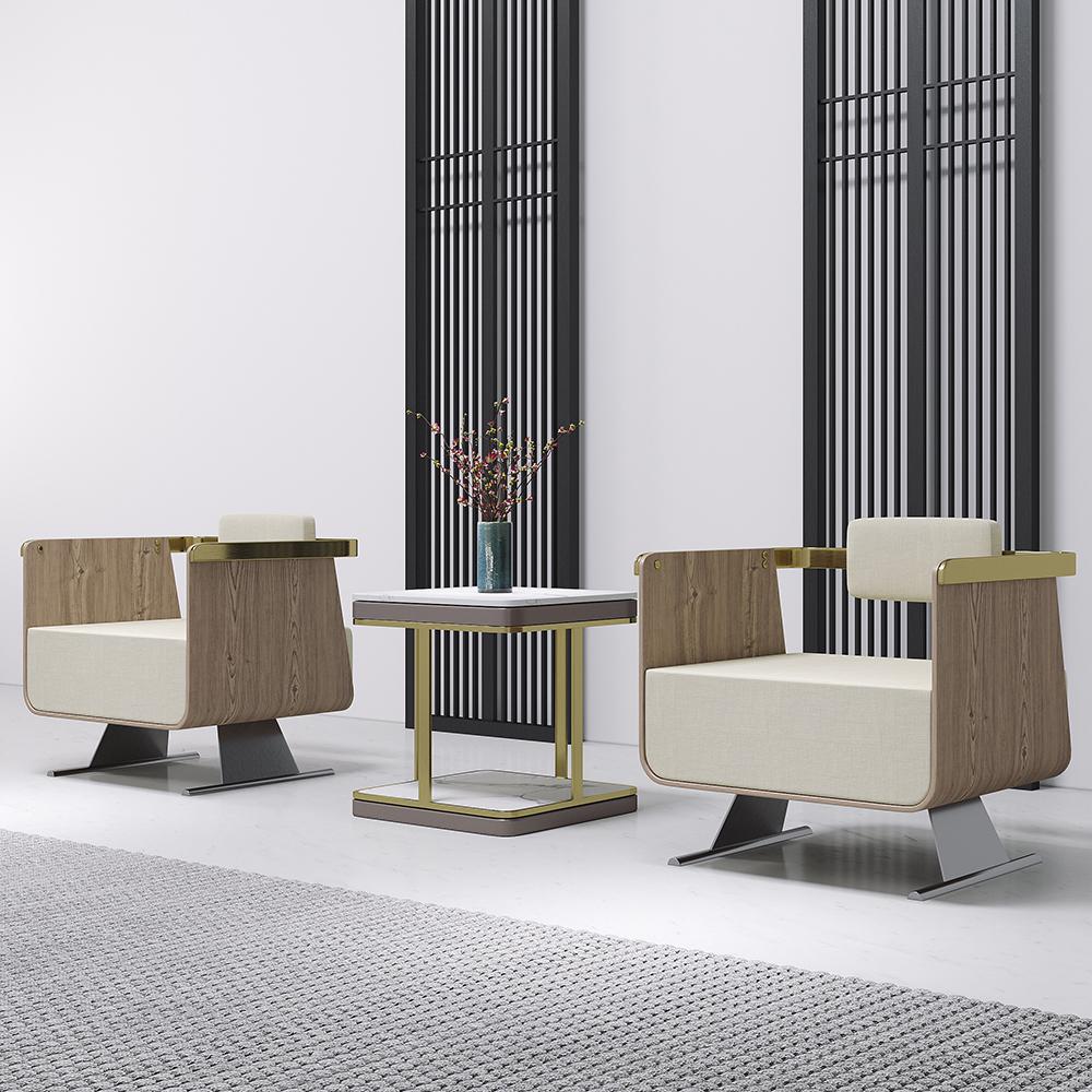 Black Modern Accent Chair Upholstered Cotton & Linen Accent Chair