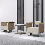 Black Modern Accent Chair Upholstered Cotton & Linen Accent Chair