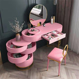 White Makeup Vanity Dressing Table with Swivel Cabinet Mirror & Stool Included