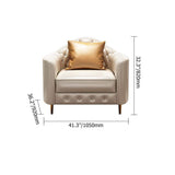 3 Pieces Beige Leather Sofa and Loveseat Living Room Set with Pillows-Richsoul-Furniture,Living Room Furniture,Living Room Sets