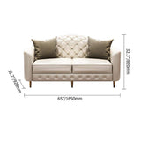 3 Pieces Beige Leather Sofa and Loveseat Living Room Set with Pillows-Richsoul-Furniture,Living Room Furniture,Living Room Sets