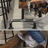 Industrial Natural 71" 7 Piece Bar Table Set with Shelf