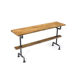 Industrial Natural 71" 7 Piece Bar Table Set with Shelf