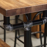 Industrial Natural 71" 7 Piece Bar Table Set with Shelf