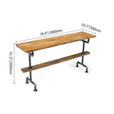 Industrial Natural 71" 7 Piece Bar Table Set with Shelf