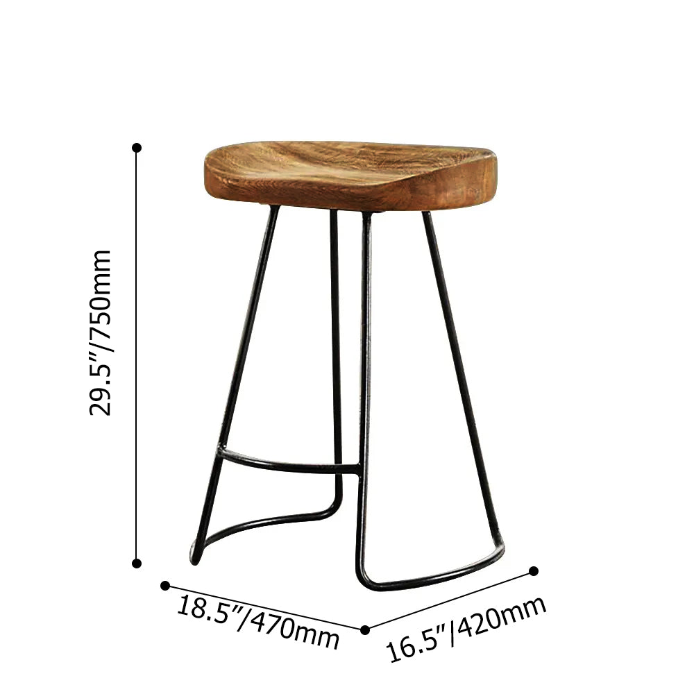 Industrial Natural 71" 7 Piece Bar Table Set with Shelf
