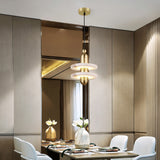 Modern Unique 1-Light Tiered LED Pendant Light in Gold