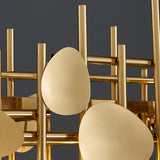 Postmodern 7-Light Kitchen Island Light in Brushed Gold with Individuality & Creativity
