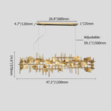 Postmodern 7-Light Kitchen Island Light in Brushed Gold with Individuality & Creativity