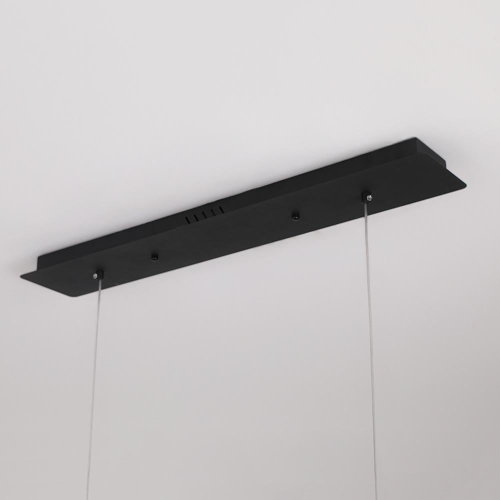 Modern 7-Light Black Kitchen Island Light with Glass Globe Shade Ceiling Pendant Lights