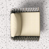 33.9" Wide Modern Aluminum Outdoor Patio Sofa with Cushion in Gray & Beige
