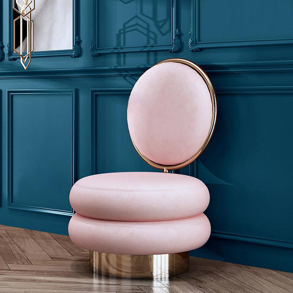 rose gold dressing table chair Pink Luxury Velvet Round Dressing Table Bedroom Chair With Gold Legs