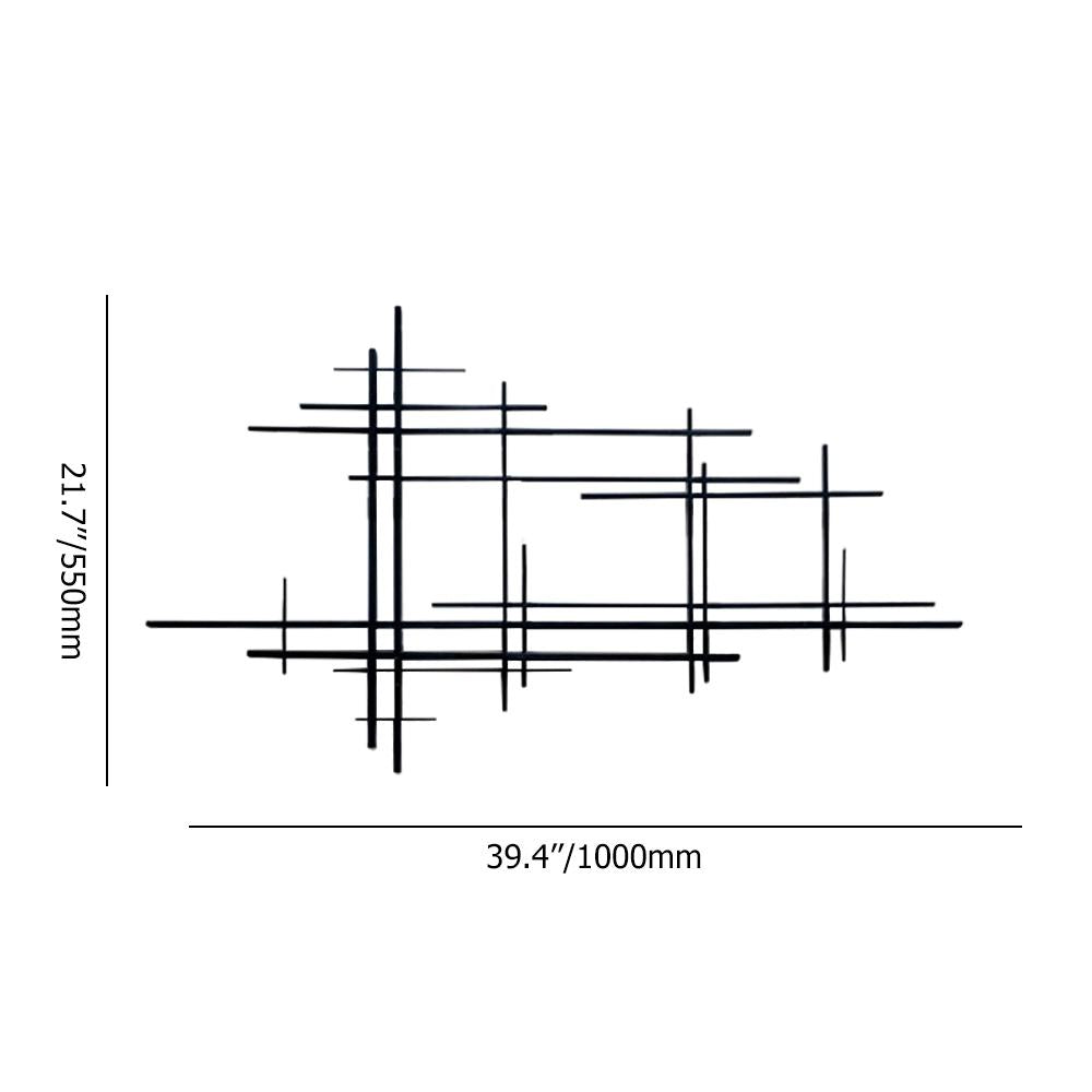 Minimalist Black Metal Wall Decor with Vertical Lines