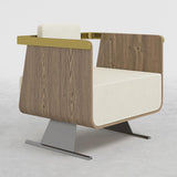 Black Modern Accent Chair Upholstered Cotton & Linen Accent Chair