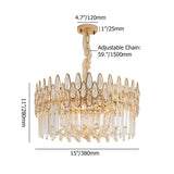 Modern Gold 6-Light Crystal Chandelier with Adjustable Chain