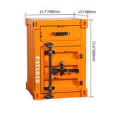 Industrial Loft Red Nightstand Retro Bedside Storage Cabinet with Door & Drawer