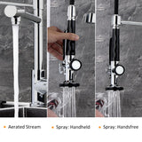Commercial Pull Down Pre-rinse Spring Sprayer Brushed Nickel Kitchen Sink Faucet with Deck Plate Solid Brass