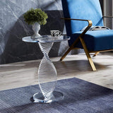 Contemporary Round Acrylic Side Table-End & Side Tables,Furniture,Living Room Furniture