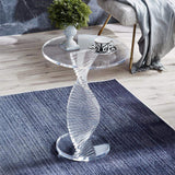 Contemporary Round Acrylic Side Table-End & Side Tables,Furniture,Living Room Furniture