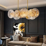 Modern Oval LED Glass Kitchen Island Light with Adjustable Hanging Rods