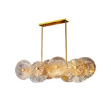 Modern Oval LED Glass Kitchen Island Light with Adjustable Hanging Rods