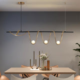 Modern Bronze Linear Island Light Unique Spiral Pendent Light for Dining Room