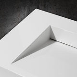 40" Wall-Hung Stone Resin Rectangle Bathroom Ramped Sink in Matte White